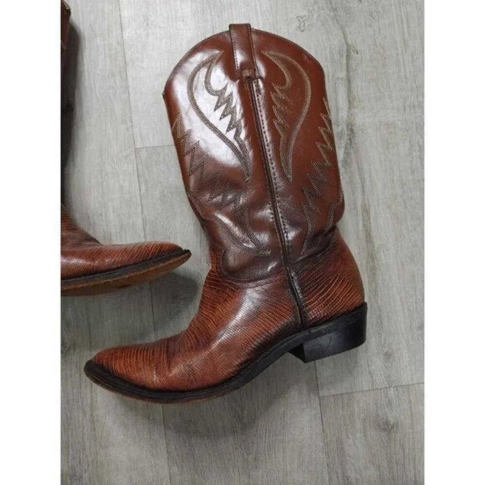 Vintage Sedona Cowboy Western Boots Teju Lizard Iguana Skin‎ Mens 9.5M